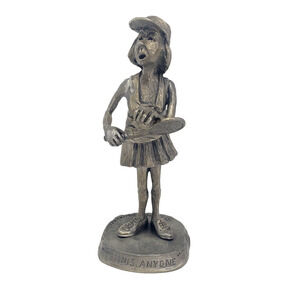 Philip Kraczkowski Tennis Anyone Woman Figurine Pewter Sculpture 1975 Vtg 5.5"